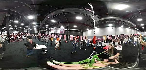  VR Video of Lady Lucy getting tied up and suspended at EXXXotica NJ 2018